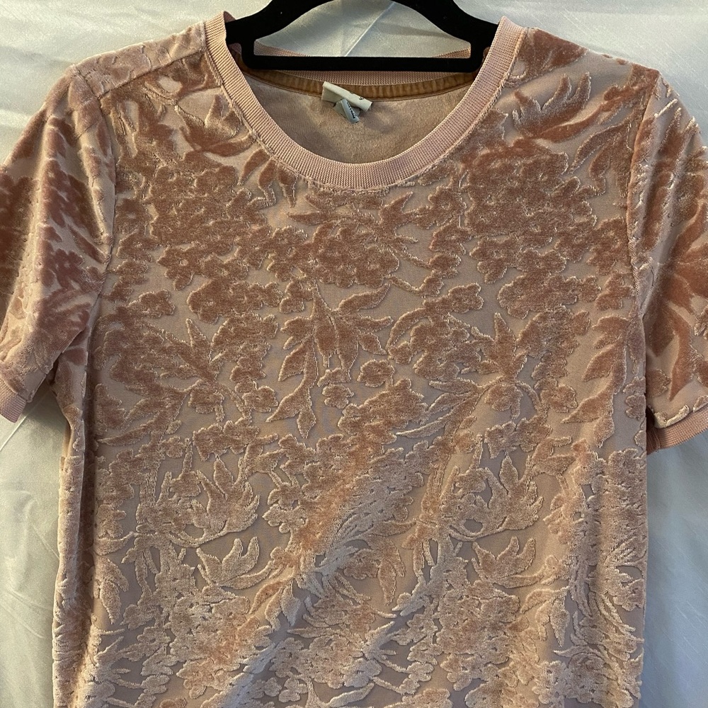 A New Day - Pale Pink Velvet Tee